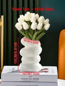 3/6pcs Mini White Tulip Artificial Flowers, Wedding Home Decor Fake Flowers, Tulip Simulation - White - View 9