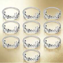 Anillos para servilletas universales, anillos para servilletas minimalistas de alta gama con letras, adecuados para fiestas, bodas, eventos y la mesa de comedor diaria - Multicolor - Ver 3