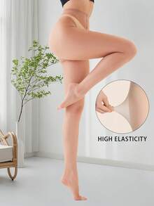 1 chiếc quần tất G-string xuyên thấu 10D gợi cảm dành cho nữ, không trơn trượt, màu da, phù hợp cho tiệc tùng và mặc hàng ngày. - Màu be - Xem 3