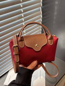2026 New Arrival Fashionable Casual Retro Handbag, Women's Personalized Shoulder Bag, Mini Square Bag, Suitable For All Seasons - Burgundy - View 5