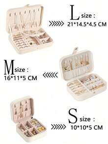 1个旅行首饰盒，小型PU皮革首饰收纳盒，适合女性和女孩，双层便携迷你旅行盒，可存放耳环、戒指、项链等。 - 首飾盒 - 查看 4