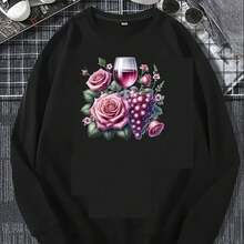 1/2/3pcs Red Wine & Rose Pattern Heat Transfer Stickers, Suitable For DIY Heat Press Decoration On T-Shirts, Pillows, Etc. Available In Multiple Colors, Durable And Washable Plastic DIY Decals For Backpacks, Cushions, Pants, Sofa Covers, High-Quality T-Shirt Prints That Are Washable And Fade-Resistant. - Multicolor - View 6