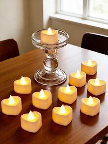 Nuova Candela Elettronica Venduta Molto Bene Oltre Confine, Luce LED Realistica per Compleanno, Proposta Romantica, Decorazione Atmosfera Romantica, Adatta per Feste, Celebrazioni, Matrimoni, San Valentino, Ognissanti, Ringraziamento, Decorazione Natalizia, Decorazione da Tavolo per Ristoranti - Piccolo Cuore - Visualizzare 5