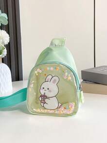 Túi đeo chéo in hình thỏ đính kim sa lấp lánh, khóa kéo, thích hợp sử dụng hàng ngày vào mùa xuân và mùa hè. - A - Xem 9