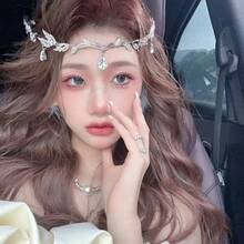 A Women's Rhinestone Pendant Headband, Featuring A Bohemian-Style Forehead Decoration Inspired By Viking Aesthetics. Very Suitable For Decoration And Wear In Photography, Celebrations, Weddings, Festivals, And Halloween Events. - bạc - Xem 5