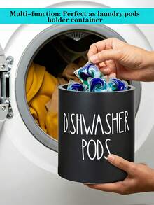 Rustic Dishwasher Capsule Holder With Lid Dustproof Bead Storage Bucket For Detergent Pods Tablets Refillable Dishwasher Pods Container Laundry Pods Organizer For Kitchen Home Detergent Block Storage Box Laundry Room Accessories Bathroom Accessories - Multicolor - View 8