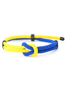 1 pieza Pulsera de hombre hecha a mano de cuerda de nailon trenzada de 4 mm con cadena ajustable, perfecta como regalo para el Día del Padre o el Día de San Valentín - Pulsera ajustable de doble capa de 4 mm - Ver 13