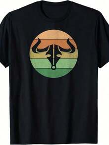 Camiseta con el Signo del Horóscopo Zodíaco Tauro - Rojo y negro - Ver 1