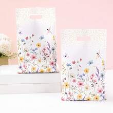 10/25/50 Pieces, Wildflower-Themed Gift Bags, Cute Small Handbags With Leaf And Floral Designs, Small Gift Wrapping Bags, Birthday Party Gift Bags, Small Handbags For Spring And Summer Parties, Mother's Day, Weddings, Baby Showers, And Tea Parties - 50 Items - View 11