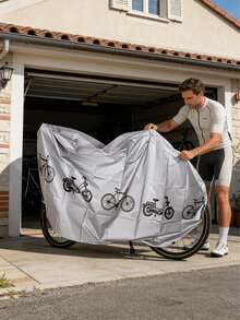1pc All-Weather Bicycle Cover, Compatible With Most Bicycles, Provides All-Weather Protection, UV Resistant, Protection From Sun, Dust, And; Ideal Gift For Students, Commuters, And Cycling Enthusiasts, Sunshade, Year-Round Coverage, [Holiday Gift For Wife And Mother] Style And Colorent Randomly - Multicolor - View 2