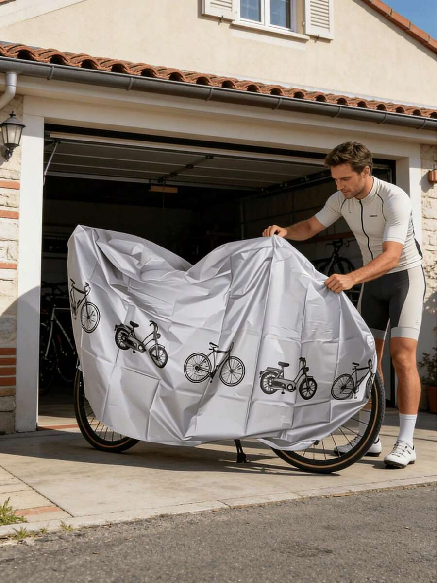 1pc All-Weather Bicycle Cover, Compatible With Most Bicycles, Provides All-Weather Protection, UV Resistant, Protection From Sun, Dust, And; Ideal Gift For Students, Commuters, And Cycling Enthusiasts, Sunshade, Year-Round Coverage, [Holiday Gift For Wife And Mother] Style And Colorent Randomly