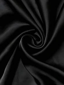 Đầm dạ hội đuôi cá màu trắng satin với dây đeo mảnh, kiểu dáng thanh lịch, hở vai và cổ xếp ly, phong cách tối giản lãng mạn. - màu đen - Xem 6