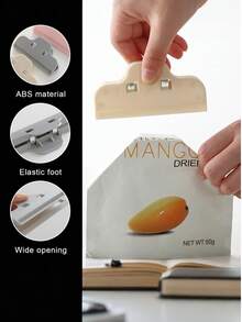 3/6pcs Reusable Plastic Food Bag Clips, Keep Food & Snacks Fresh, Strong Metal Sealing Clips Suitable For Various Bread Bags & Plastic Bags, Kitchen Supplies - Multicolor - View 2