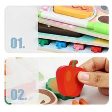 Kids Play Kitchen Realistic Wooden Vegetable & Fruit Cutting Toy Set, Parent-Child Interactive Game - Multicolor - View 10