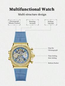 GUESS Stainless Steel Elegant Daily Wear Watch GW0553L3, Suitable For Commuting & Work - Blue - View 5