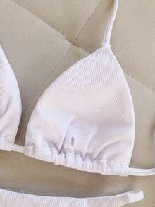 Bộ bikini nữ gợi cảm phong cách Bohemian màu trắng, áo hai dây kết hợp với quần bơi buộc dây điều chỉnh được, đồ bơi co giãn cao, thích hợp cho kỳ nghỉ ở bãi biển và hồ bơi. - trắng - Xem 6