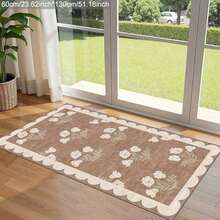 3x5 Floral Entrance Mat - Small Washable Indoor Outdoor Rug, Non-Slip Doormat For Front Door Porch, Boho Farmhouse Neutral Brown Carpet For Living Room Bedroom Entryway Kitchen Laundry Office Foyer Decor - Brown - View 8