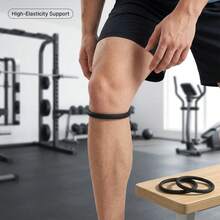 Cinta de silicone para patela, alta elasticidade, para alívio da dor no joelho, ideal para esportes, exercícios, corrida e uso diário. - Preto - Ver 3