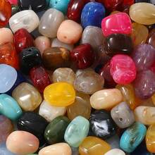 30 piezas de 13*10mm Cuentas sueltas asimétricas de aspecto de piedra acrílica de color mezclado, para hacer pulseras, collares, aretes, cadenas de teléfono, joyería y accesorios de manualidades de moda - perlas atenuadoras - Ver 7