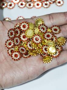 20/50/80/120pcs Set Rhinestone Beads, Fashion Red Rhinestone Decorative Beads For Jewelry Making, Suitable For Crafts - 14mm Red Diamond - View 5
