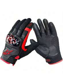 Alpinestars Motorcycle Gloves SMX-1 AIR V2 Microfiber Leather Carbon Fiber Gloves Cycling Motorbike Gloves Moto Motocross Bicycle Breathable Protective Wear Resistant Touch Screen Gloves For Men Women - Red - View 12