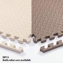 [Freshly Produced, Please Ventilate To Remove Odor Before Use]4/8/12Pcs Leaf Pattern Patchwork Crawling Mat 30x30x1cm Size, Multiple Color Combinations With Fresh Aesthetics! Leaf Pattern Non-Slip Texture + 1cm Thick Cushioning, Baby Crawling And Playing Anti-Collision, Can Be Freely Assembled To Fit Different Spaces, Essential For Home Baby Activity Area, And Practical, Better After Ventilation - 30*30 Crawling Mat - View 16