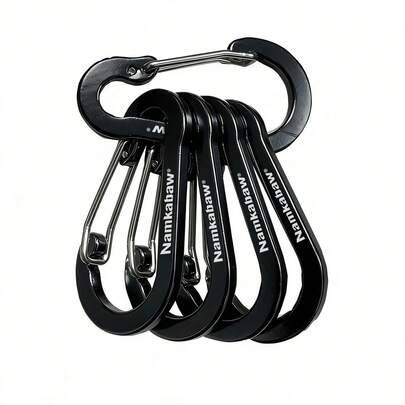 5pcs Aluminum Alloy Keychain, Lightweight And Portable, Small Hook, Suitable For Camping, Hiking, Unisex