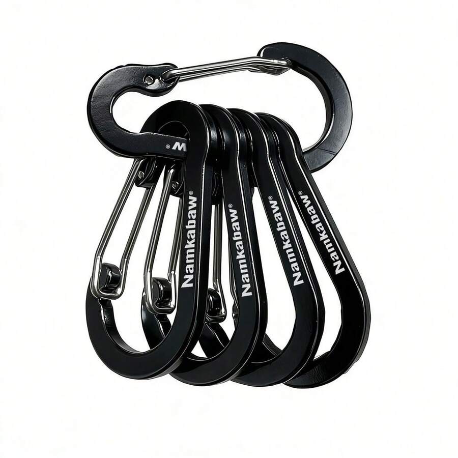 5 piezas Llavero de aleación de aluminio, ligero y portátil, gancho pequeño, adecuado para camping, senderismo, unisex - Multicolor - Ver 1