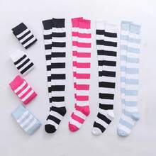 Women Over The Knee Socks Cotton Thigh High Socks Black White Blue Colorful Striped Pattern Fashion Casual Daily Wear - Kiểu 04 - Xem 3