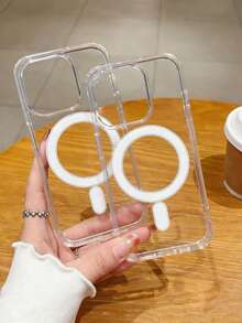 适用于苹果17/16/15/14/13/12/11英寸机型的磁吸式手机壳，兼容MagSafe，防震边框，防刮透明背板 - 無色 - 查看 2