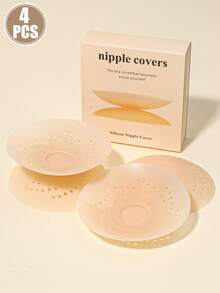 Reusable Ultra-Thin Nipple Covers With Storage Gift Box, Invisible Self-Adhesive Pasties, Convenient To Carry, Undergarment & Lingerie Accessories For Modesty - Multicolor - View 2