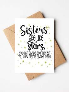 1 Thiệp chúc mừng chị em gái đầy tình cảm kèm phong bì - Thông điệp truyền cảm hứng "Chị em gái như những vì sao", hoàn hảo cho sinh nhật và những dịp đặc biệt, quà tặng cho chị gái, bên trong để trống. - A - Xem 13