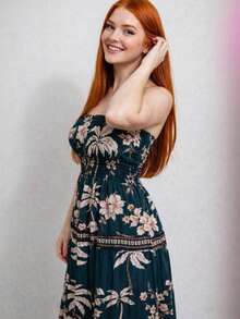 July Strapless Tropical Dress In Various Prints, 2025 Collection - hawaiano negro - Ver 2