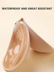 Adhesive Silicone Invisible Strapless Bra Cups Thickened 3cm Enhancing Breast Lift Tape For Small Bust,Plunge Dress Backless Bras - 杏-1 - 查看 3