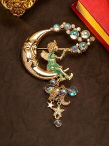 A Vintage-Style Unique Exaggerated Sparkling Luxury Brooch, Suitable As A Gift For Valentine's Day And Mother's Day, Recommended For Daily Wear, Parties, And Celebrations - Multicolor - View 8