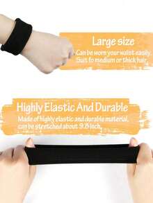 1/5/10 chiếc Dây buộc tóc bản rộng, co giãn cao, không đường may, kiểu dáng tinh tế - Dây buộc tóc không làm hư tóc. Hoàn hảo cho phụ nữ buộc tóc đuôi ngựa cao. - màu đen - Xem 4