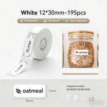 NiiMbot Giấy in nhãn nhiệt Nimbot D11/D101/D110, màu trắng trong suốt, chống thấm nước, chống dầu, tự dính, không để lại cặn, thích hợp cho máy in nhãn tại nhà, văn phòng, trường học và doanh nghiệp. - Nhiều màu - Xem 12