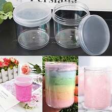 10pcs Transparent Plastic Jars With Lids, Suitable For Storing Slime, DIY Crafts And Jewelry. Featuring A Clear Round Design For Easy Viewing Of Contents, The Sealed Lids Prevent Leakage. The Lightweight And Reusable Material Makes It Ideal For Home Storage, Travel, And Small Accessory Organization. - White - View 3
