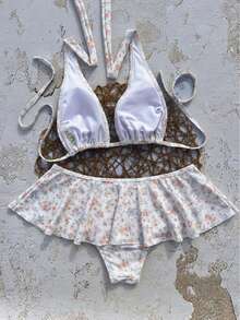 Bộ sưu tập đồ bơi mùa hè, áo hai dây kẻ caro tam giác phối quần đùi bèo nhún, áo tắm ôm sát gợi cảm dành cho nữ, bộ bikini kẻ caro cổ điển, đồ bơi phong cách nghỉ mát ngọt ngào, bộ đồ bơi thời trang đi biển. - Nhiều màu - Xem 5