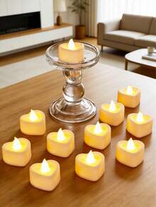 Nuova Candela Elettronica Venduta Molto Bene Oltre Confine, Luce LED Realistica per Compleanno, Proposta Romantica, Decorazione Atmosfera Romantica, Adatta per Feste, Celebrazioni, Matrimoni, San Valentino, Ognissanti, Ringraziamento, Decorazione Natalizia, Decorazione da Tavolo per Ristoranti - Piccolo Cuore - Visualizzare 2
