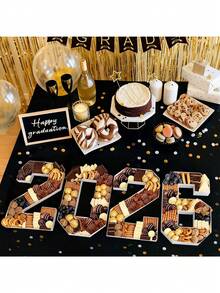 1 Set 2026 Graduation Party Food Serving Tray, Numeric Cold Dish Platter Set; Graduation Season Dining Table Decor, Graduation Party Food Serving Tray, Graduation Party Dessert Table Numeric Tray - View 6
