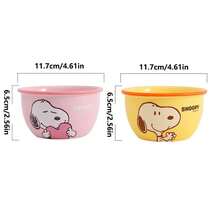 SNOOPY Cartoon Ceramic Bowl, Microwave , Rice Bowl, Household Tableware, Noodle Bowl, Birthday Gift - Multicolor - View 6