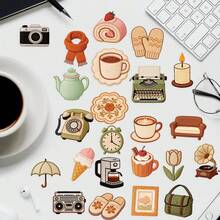 50 miếng dán hình những vật nhỏ ấm áp, kiểu thêu hoạt hình, chất liệu PET trong suốt, dùng cho điện thoại, laptop, đàn guitar, cốc nước. - 1 Set - Xem 9