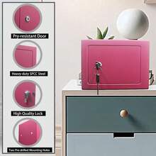 Small  Box 0.23Cuft Money Cash  Mini Lock  9 X 6.7 X 6.7 Inches Wall  Boxes For Home Office Hotel Coin Rooms Business Jewelry - A - View 1