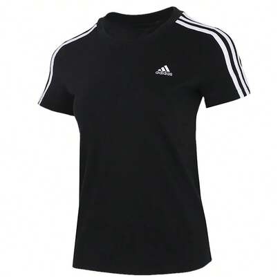 Adidas Áo thun ngắn tay nữ, cỡ W 3S T, trang phục thường ngày, GL0784