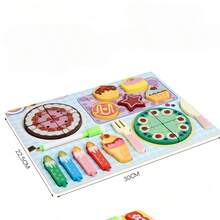 Kids Play Kitchen Realistic Wooden Vegetable & Fruit Cutting Toy Set, Parent-Child Interactive Game - Multicolor - View 3