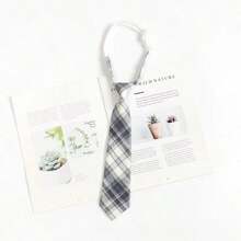 1pc Women's Preppy Style Bowknot Necktie, Suitable For School Uniform, Party, Daily Wear For Dress For Christmas Decor - Plaid Tie - View 2