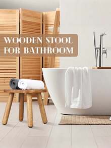 Ghế đẩu bằng gỗ cao su có bốn chân lắp ráp tháo rời, ghế thay giày bằng gỗ óc chó, thích hợp sử dụng trong phòng khách, hành lang, phòng tắm, phòng ngủ, nhà bếp và các phòng khác. - Nhiều màu - Xem 7
