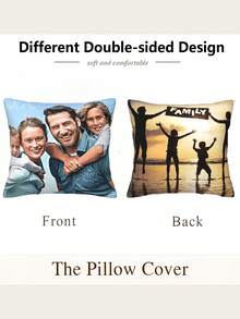 1pc Customized Ugly Pillow Case With Your Favorite Photo Printed, Double-Layer Decorative Cushion Cover (Pillow Insert Not Included) - Personalized Face Photo Pillow For Dad, Mom, Birthday, Graduation, Memorial Day, Thanksgiving, Christmas, Valentine's Day, And Other Occasions - Upload Photos and Customize B - View 14