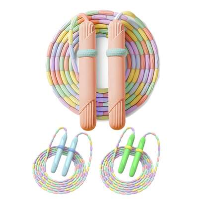 1pc 2025 New Sausage-Shaped Silicone Bamboo Segment Jump Rope, Suitable For Fitness Beginners, Soft Rubber Adjustable Tangle-Free Jump Rope For Adult Exercise Training